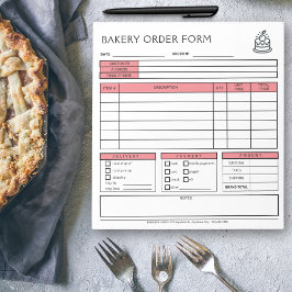 Formular für die Bestellung von Logo-Bakery Busine Notizblock