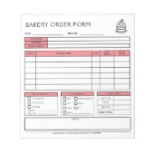 Formular für die Bestellung von Logo-Bakery Busine Notizblock (Vorderseite)