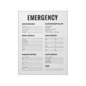 Formular für die Notfallorganisation Notizblock (Rotiert)