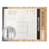 Formular für die Zuhause-Renovierungsarbeiten von Notizblock (Vorderseite)