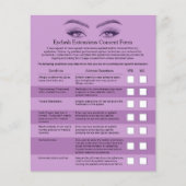 Formular für Lila Haftungsfreistellung von Eyelash Flyer (Vorne)