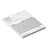 Formular für Schwarz-weiße Bestellungen mit leicht Notizblock (angewinkelt)