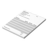 Formular für Schwarz-weiße Bestellungen mit leicht Notizblock (Rotiert)