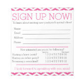 Formular für Zickzack Kontaktinformationen in Rosa Notizblock (Vorderseite)