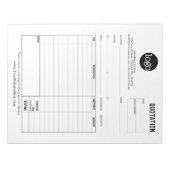 Formular Geschäftsanweisung, Rechnung oder Verkauf Notizblock (Vorderseite)