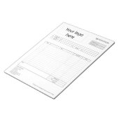 Formular Geschäftsanweisung, Rechnung oder Verkauf Notizblock (angewinkelt)