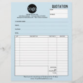 Formular-Geschäftsquotation - Blau benutzerdefinie Flyer (Vorne)