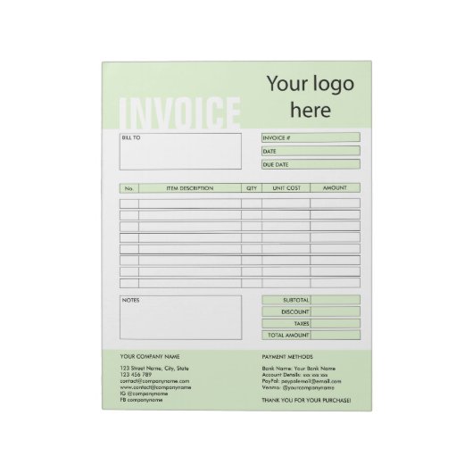 Formular-Geschäftsquotation Hinzufügen von Logo-No Notizblock (Rotiert)