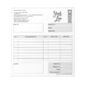 Formular-Geschäftsquotation Hinzufügen von Logo-No Notizblock (Vorderseite)