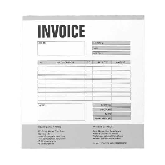 Formular-Geschäftsquotation Hinzufügen von Logo-No Notizblock (Vorderseite)