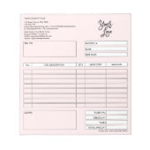 Formular-Geschäftsquotation Hinzufügen von Logo-No Notizblock (Vorderseite)