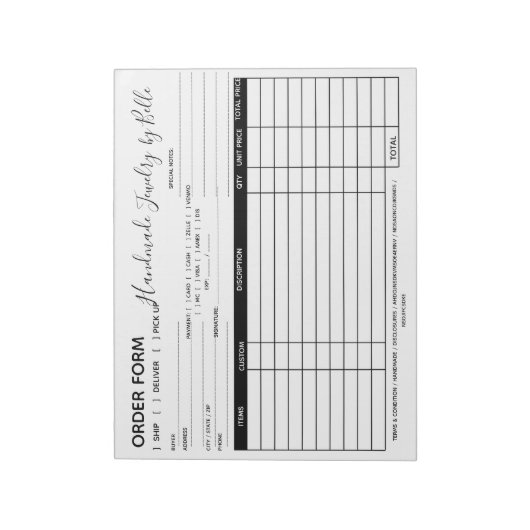 Formular Notepad bestellen - Verkäufer Notizblock (Rotiert)