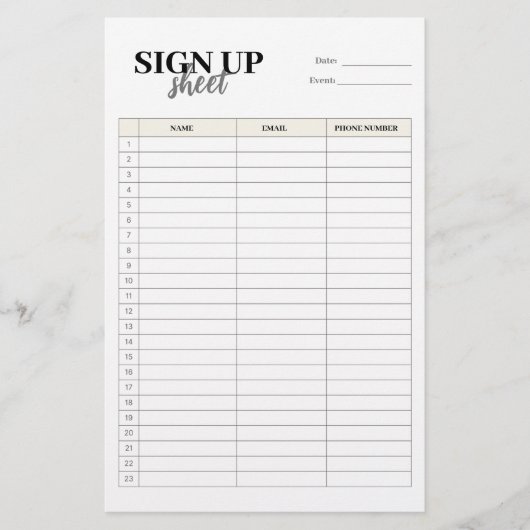 Formular-Vorlage abonnieren Briefpapier (Vorderseite)