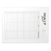 Formular-Vorlage abonnieren Notizblock (Vorderseite)