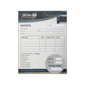 Formular zur Rechnungsstellung für Auto-Reinigungs Notizblock (Rotiert)