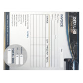 Formular zur Rechnungsstellung für Auto-Reinigungs Notizblock (Vorderseite)