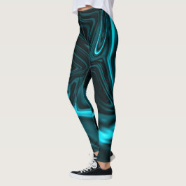 Formulare, "cyan color spur gebogen" in schwarzem  leggings