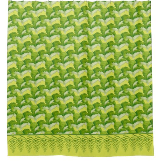 Formulare in grün auf einem Duschvorhang (Vorderseite)