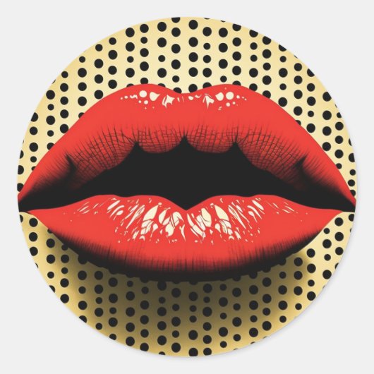 Fornasetti Style Lips Runder Aufkleber (Vorderseite)