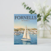 Fornells-Bucht Spanien Postkarte (Stehend Vorderseite)