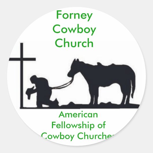 Forney Cowboy Church Runder Aufkleber (Vorderseite)