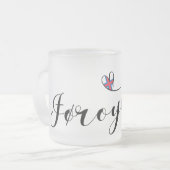 Føroyar, Färöer Herzenflagge, Färöer Mattglastasse (Vorderseite Links)