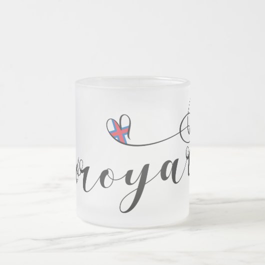 Føroyar, Färöer Herzenflagge, Färöer Mattglastasse (Mittel)
