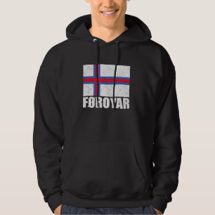 Føroyar Flag Grunge Vintag Souvenir Färöer Inseln Hoodie
