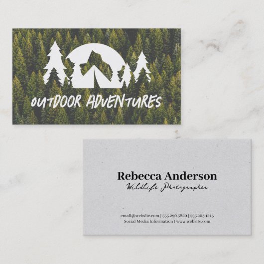 Forrest | Camping-Außenlogo Visitenkarte (Vorne/Hinten)