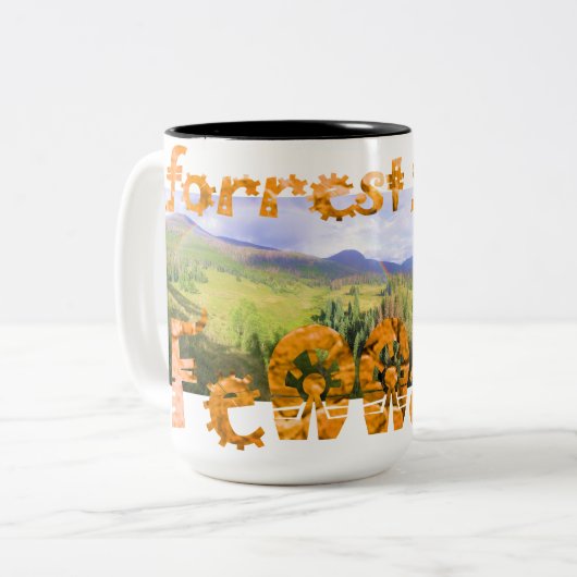 Forrest Fenn Fennatic, wo warmer Kaffee anhält Zweifarbige Tasse (Vorderseite Links)
