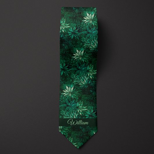 Forrest Green Botanisches Monogramm Krawatte