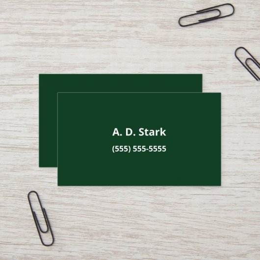 Forrest Green Minimalistisch Business Cards Visitenkarte (Vorderseite/Rückseite Beispiel)