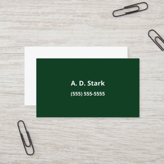 Forrest Green Minimalistisch Business Cards Visitenkarte (Vorderseite/Rückseite Beispiel)