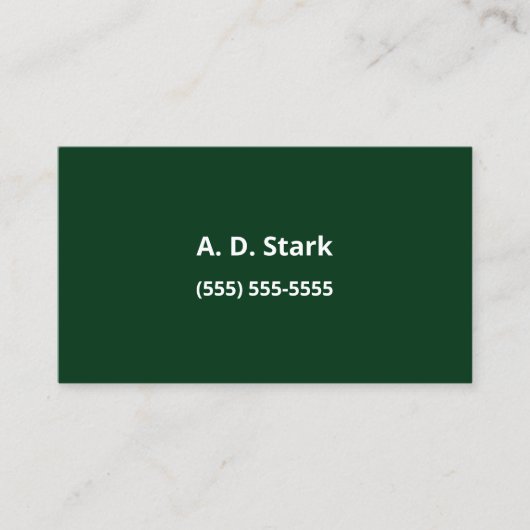 Forrest Green Minimalistisch Business Cards Visitenkarte (Vorderseite)