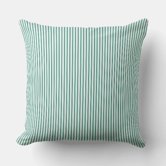 Forrest Green Ticking Stripe Kissen (Vorderseite)