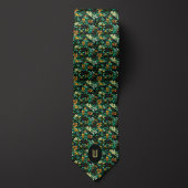 Forrest Green und Gold Floral Tapestes Krawatte
