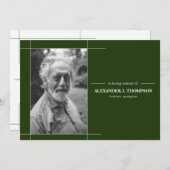 Forrest Green & White in Love Memory Beerdigung Dankeskarte (Vorne/Hinten)