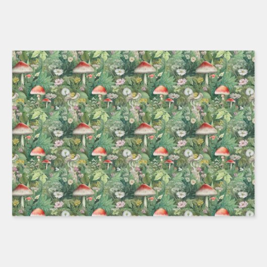 Forrest-Papier für Pilze Geschenkpapier Set (Vorderseite)