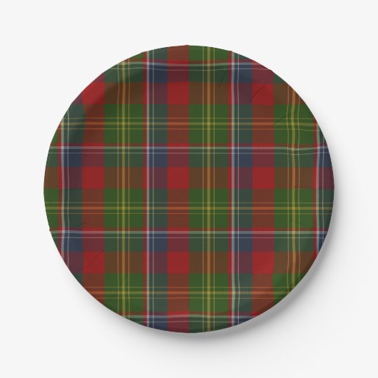 Forrester Clan Tartan Karierte Papierplatte Pappteller (Vorderseite)