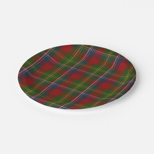 Forrester Clan Tartan Karierte Papierplatte Pappteller (Schrägansicht)