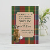 Forrester Kariert Groom's Golf Party Einladung (Stehend Vorderseite)