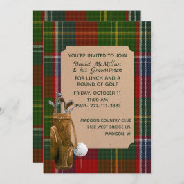 Forrester Kariert Groom's Golf Party Einladung