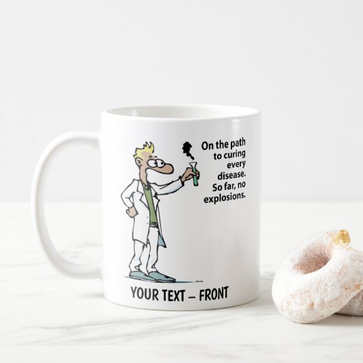 Forscher Cartoon Man Kaffeetasse (Mit Donut)