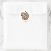 Forscher Faultier Runder Aufkleber (Tasche)