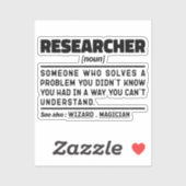 Forscher Noun Student Graduate Science Analysis Aufkleber (Blatt)