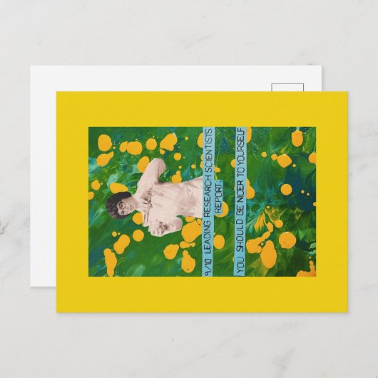 Forscher sagen: Sei nett zu dir Postkarte (Vorne/Hinten)