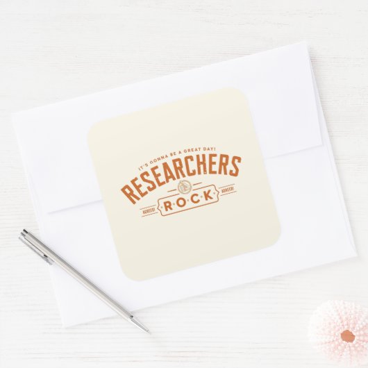 Forscherrock Quadratischer Aufkleber (Umschlag)