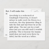 Forschung bei Cmabrigde Uinervtisy Psot Crad Postkarte (Vorne/Hinten)