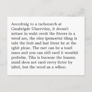 Forschung bei Cmabrigde Uinervtisy Psot Crad Postkarte