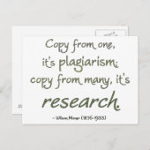 Forschung oder Plagiat? Postkarte (Vorne/Hinten)